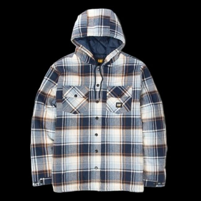 CAT MEN'S HOODED FLANNEL JACKET SHIRT