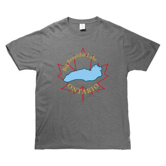 LAGO APPAREL BIG BEAUTIFUL LAKE ONTARIO T-SHIRT - CHARCOAL