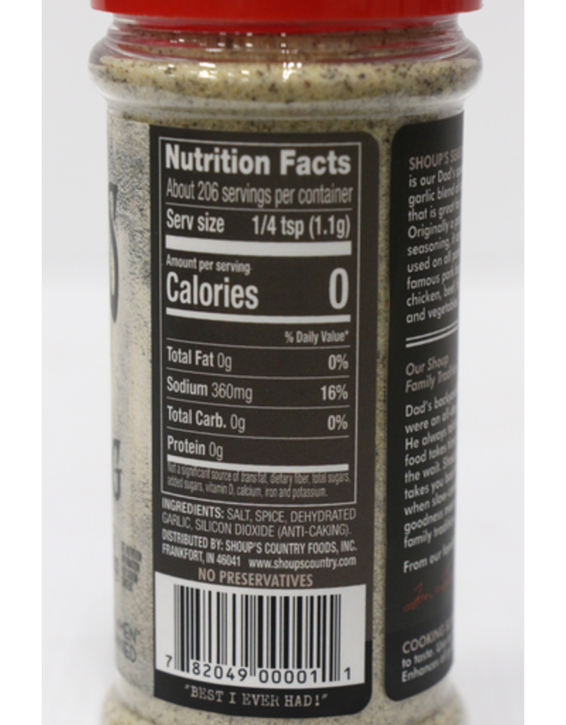 Shoups 01836 Shoup’s Seasoning 8 Ounce