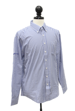 Vantage Men's Easy-Care Gingham Check Shirt - Sleeve Logo