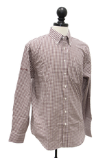 Vantage Men's Easy-Care Gingham Check Shirt - Sleeve Logo