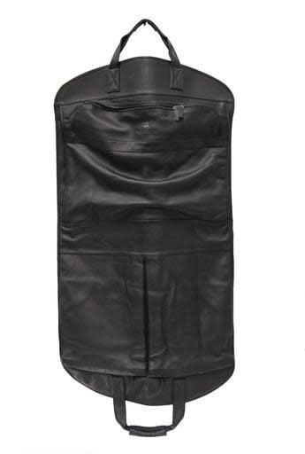 Pebble Black Leather Garment Bag