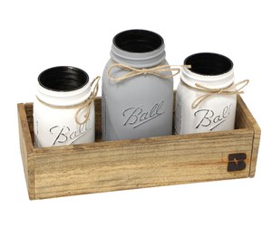 Wooden 3 Jar Paint Holder – Kiya's Naturals