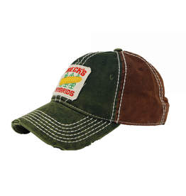 N/A 01580 Heavy Washed Green/Brown Patch Hat