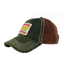 N/A Heavy Washed Green/Brown Patch Hat