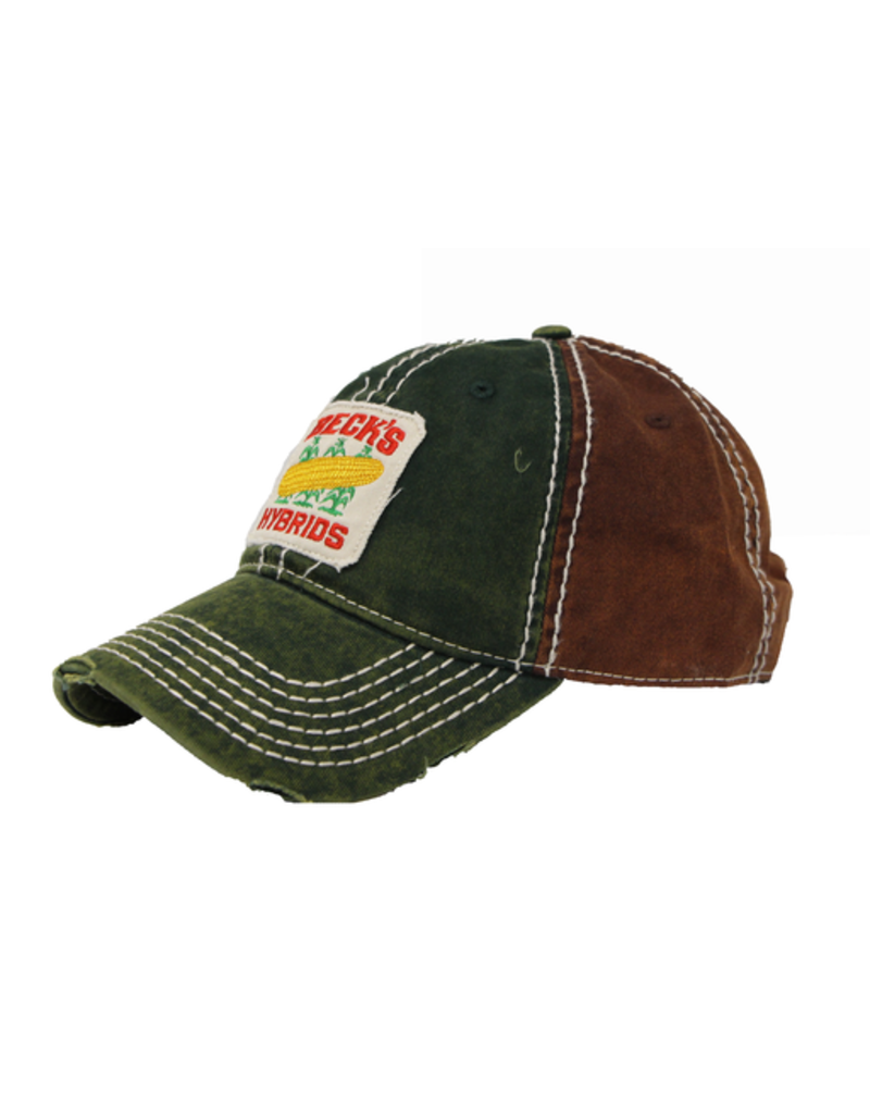 N/A 01580 Heavy Washed Green/Brown Patch Hat