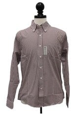 Vantage 01989 Men's Easy-Care Gingham Check Shirt - Patch Logo