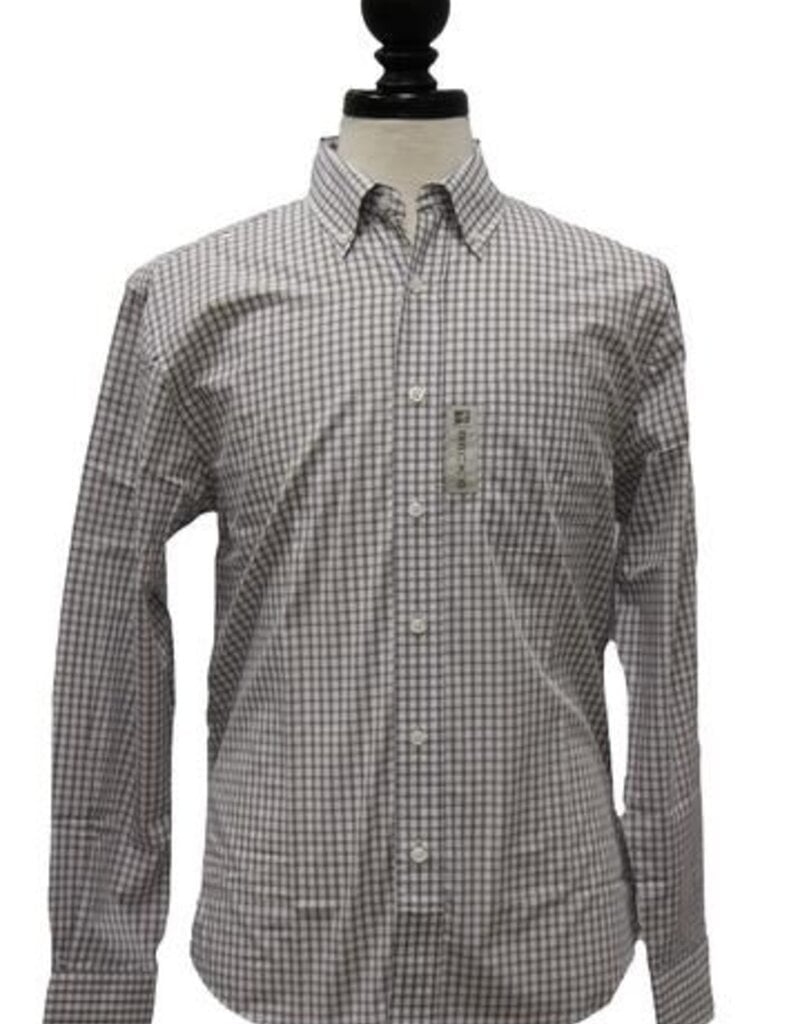 Men's Easy-Care Gingham Check Shirt - Patch Logo - Beck's Country Store