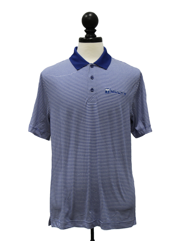 Men's Cutter & Buck Royal Atlanta Braves Cooperstown Collection Forge Tonal  Stripe DryTec Polo