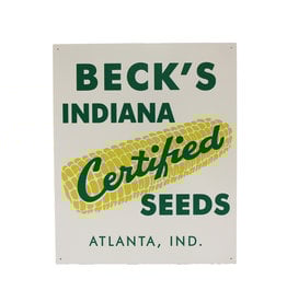 03138 Vintage Yellow & Green Metal Sign
