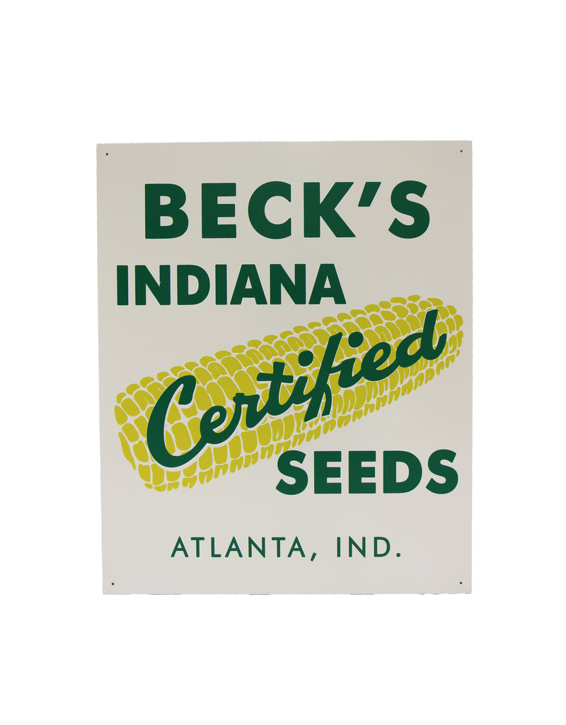 03138 Vintage Yellow & Green Metal Sign