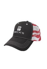 Fresh Concepts Gray American Flag Mesh Hat