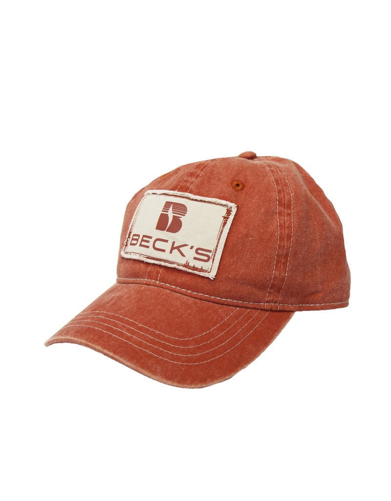 Fresh Concepts Rust/Cream Frayed Patch Twill Hat