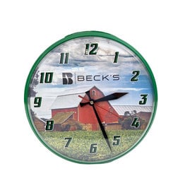 03401 Wall Clock w/ Red Barn