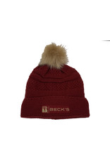 Cap America 03410 Cable Knit Beanie w/ Faux Fur Pom