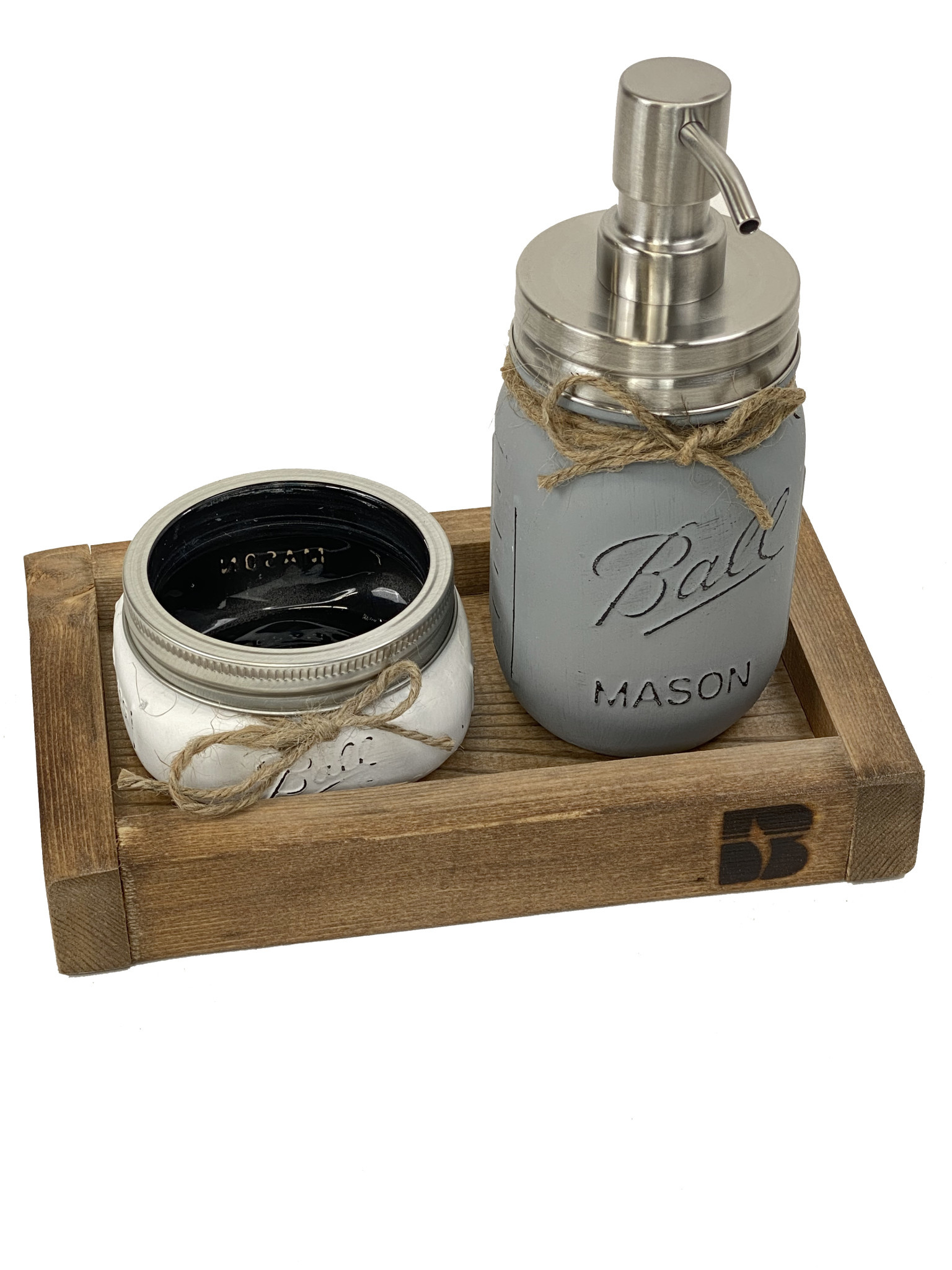 03133 Mason Jar Soap Dispenser & Tray - Beck's Country Store