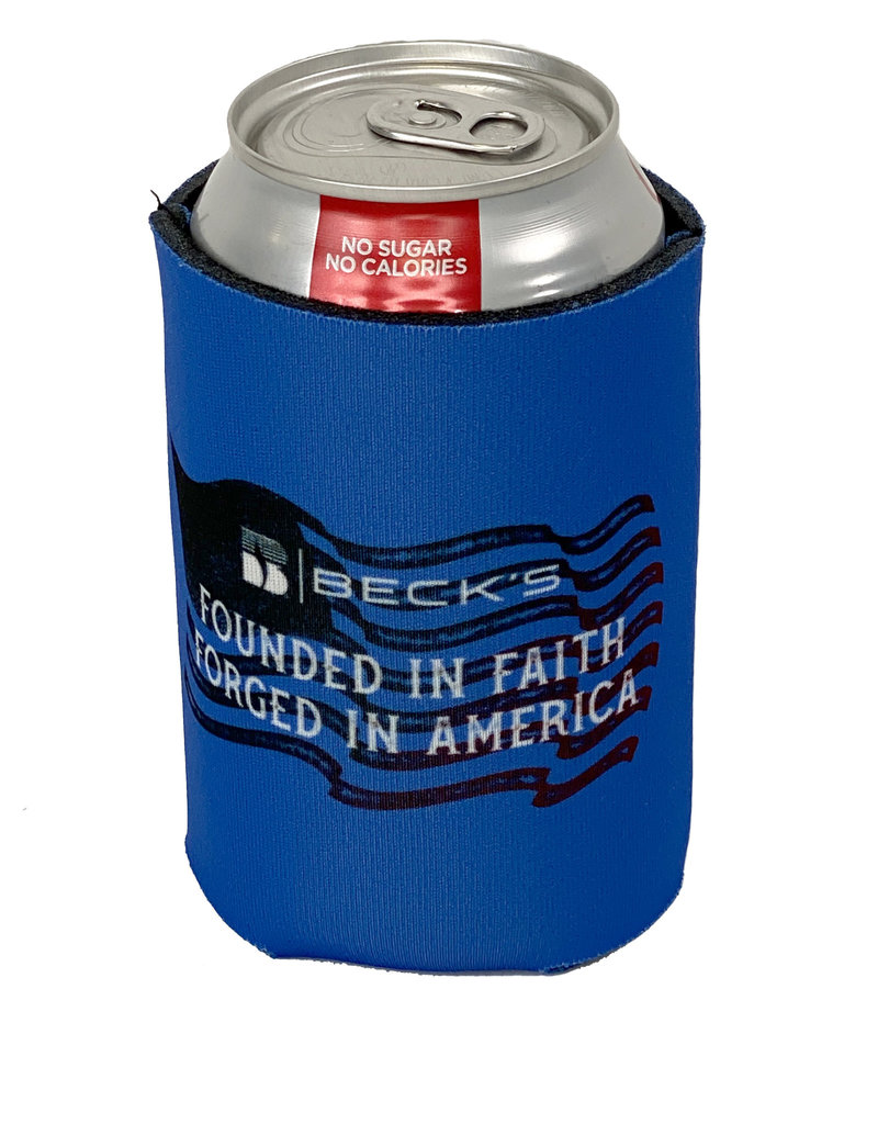 Full Color Best Coolie 03626 USA Made Flag Koozie w/ Founded in Faith