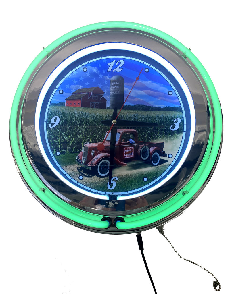 03405 Neon Clock Double Light