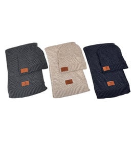 Prime Line 04018 Leeman Knit Scarf and Beanie Set