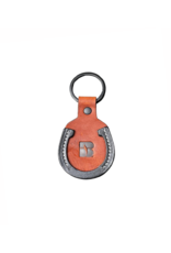 03956 Leather Key chain with horse shoe
