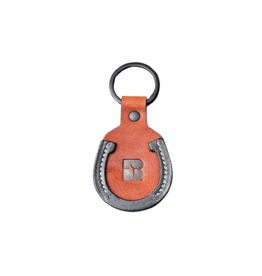 03956 Leather Key chain with horse shoe