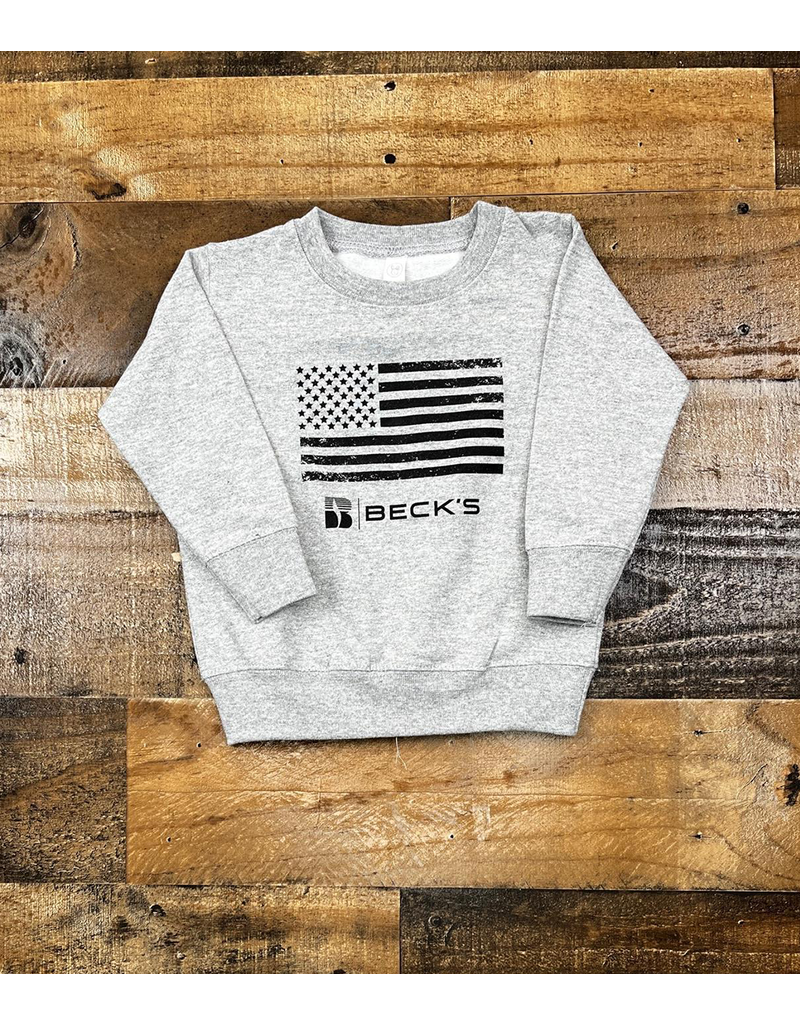 Rabbit Skins 04039 Toddler Flag Crewneck Sweatshirt