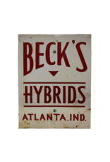 03139 Vintage Red & White Metal Sign