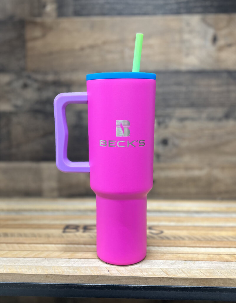 NEW Simple Modern ~ 80s MIX Pink Purple Green Blue ~ Trek Tumbler Cup 40 oz