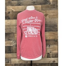 Comfort Colors 04228 Good Vibes and Tractor Rides L/S Shirt