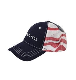 N/A 02429 Navy American Flag Mesh Hat