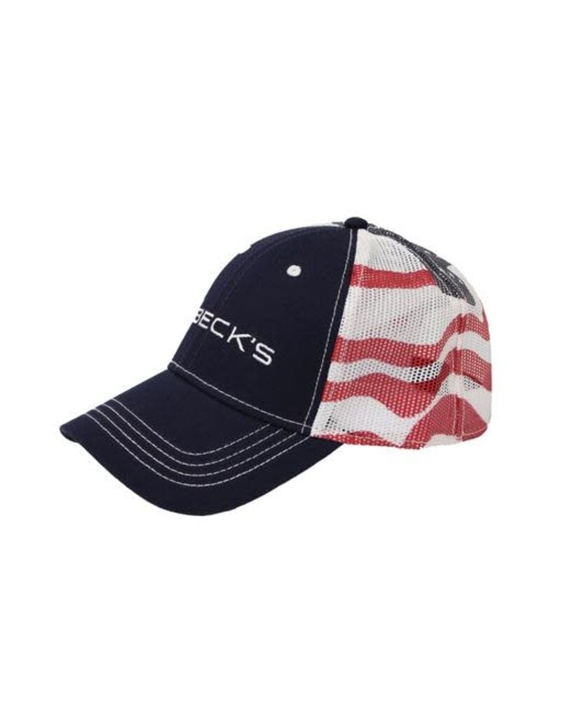N/A 02429 Navy American Flag Mesh Hat