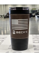 Polar Camel 04815 Leather Wrap Tumbler Flag Logo