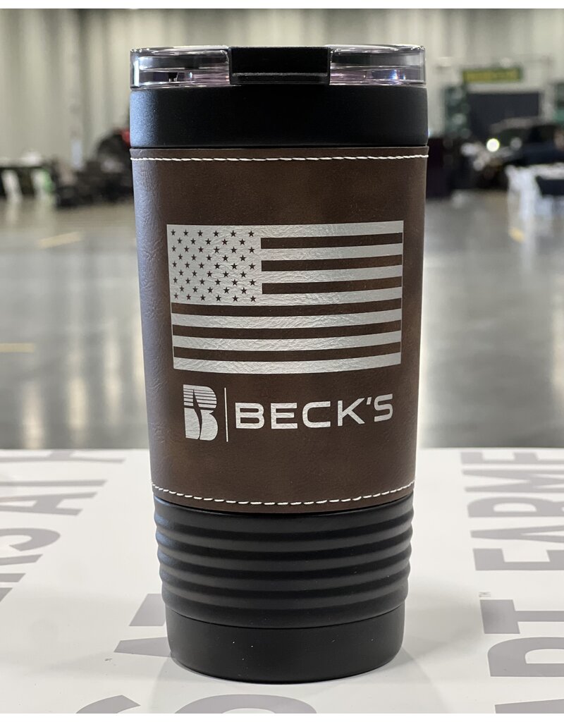 Polar Camel 04815 Leather Wrap Tumbler Flag Logo