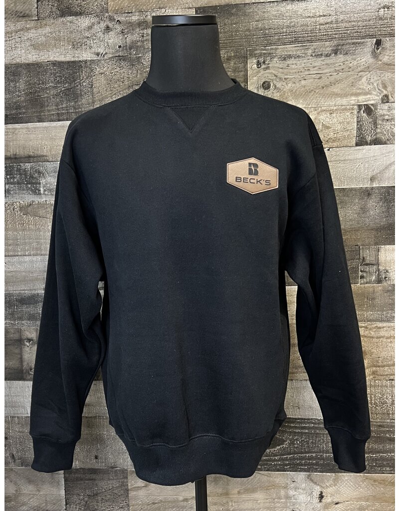 white Bear 04869 White Bear Crewneck w/ Leather Patch