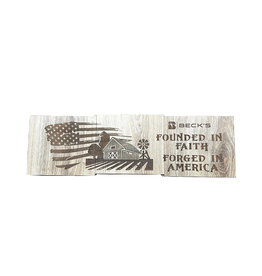 04046 USA Made Wood Sign Founded On Faith
