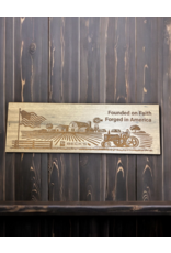 04046 USA Made Wood Sign Founded On Faith