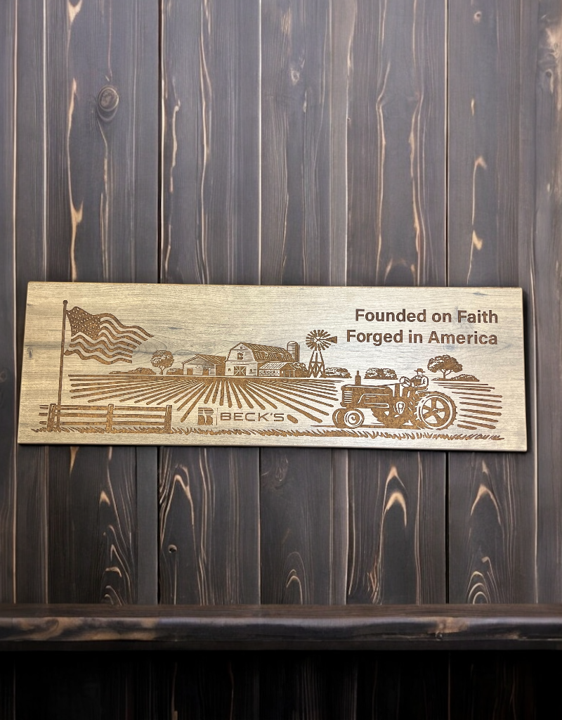 04046 USA Made Wood Sign Founded On Faith