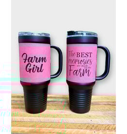 Polar Camel 04893 Polar Camel Pink Leather Wrap Tumbler