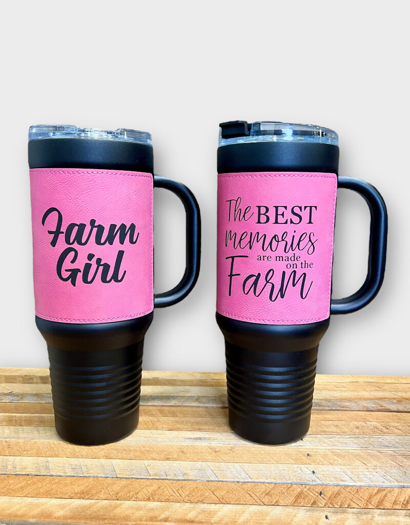 Polar Camel 04893 Polar Camel Pink Leather Wrap Tumbler