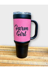 Polar Camel 04893 Polar Camel Pink Leather Wrap Tumbler