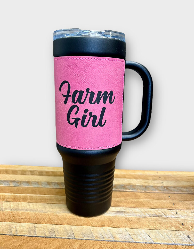 Polar Camel 04893 Polar Camel Pink Leather Wrap Tumbler