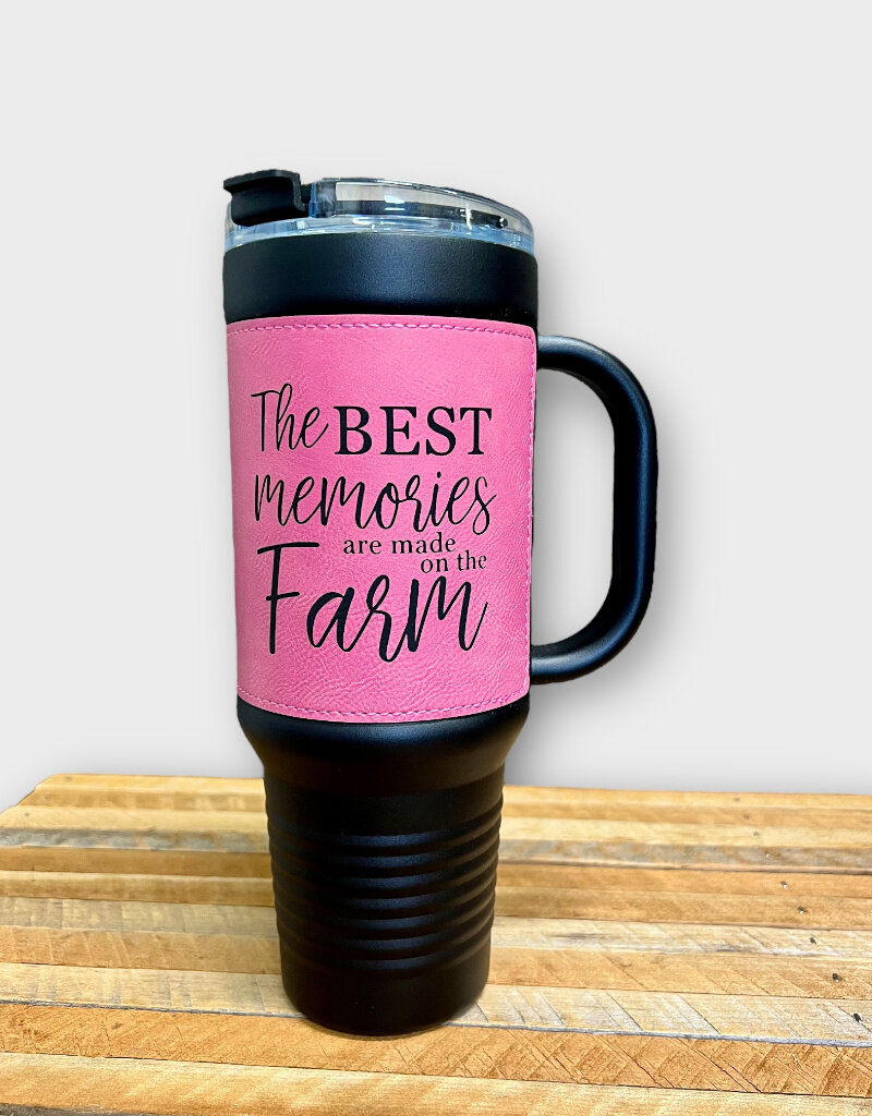 Polar Camel 04893 Polar Camel Pink Leather Wrap Tumbler