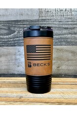 Polar Camel 04815 Leather Wrap Tumbler Flag Logo