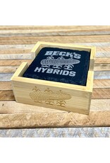 04895 Slate Square Coaster w/Bamboo Holder