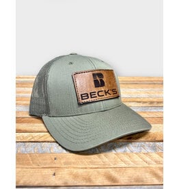 Richardson 04099 Richardson Hat w/ Leather Patch Stacked Logo