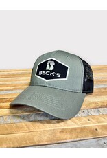 Outdoor Cap Co. 04033  Olive & Black Hexagon Patch Stacked Logo