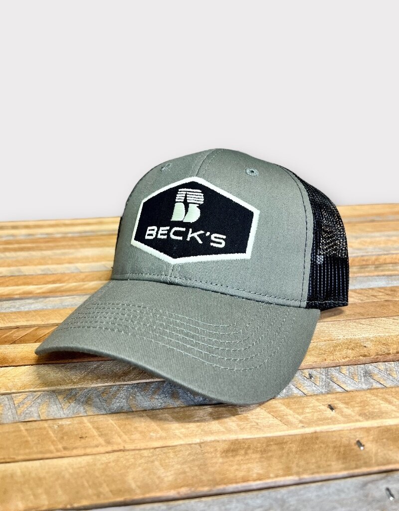 Outdoor Cap Co. 04033  Olive & Black Hexagon Patch Stacked Logo