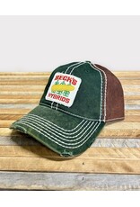 N/A 01580 Heavy Washed Green/Brown Patch Hat