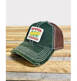 N/A 01580 Heavy Washed Green/Brown Patch Hat