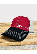 04128 Red/Black/Stone Mesh Hat